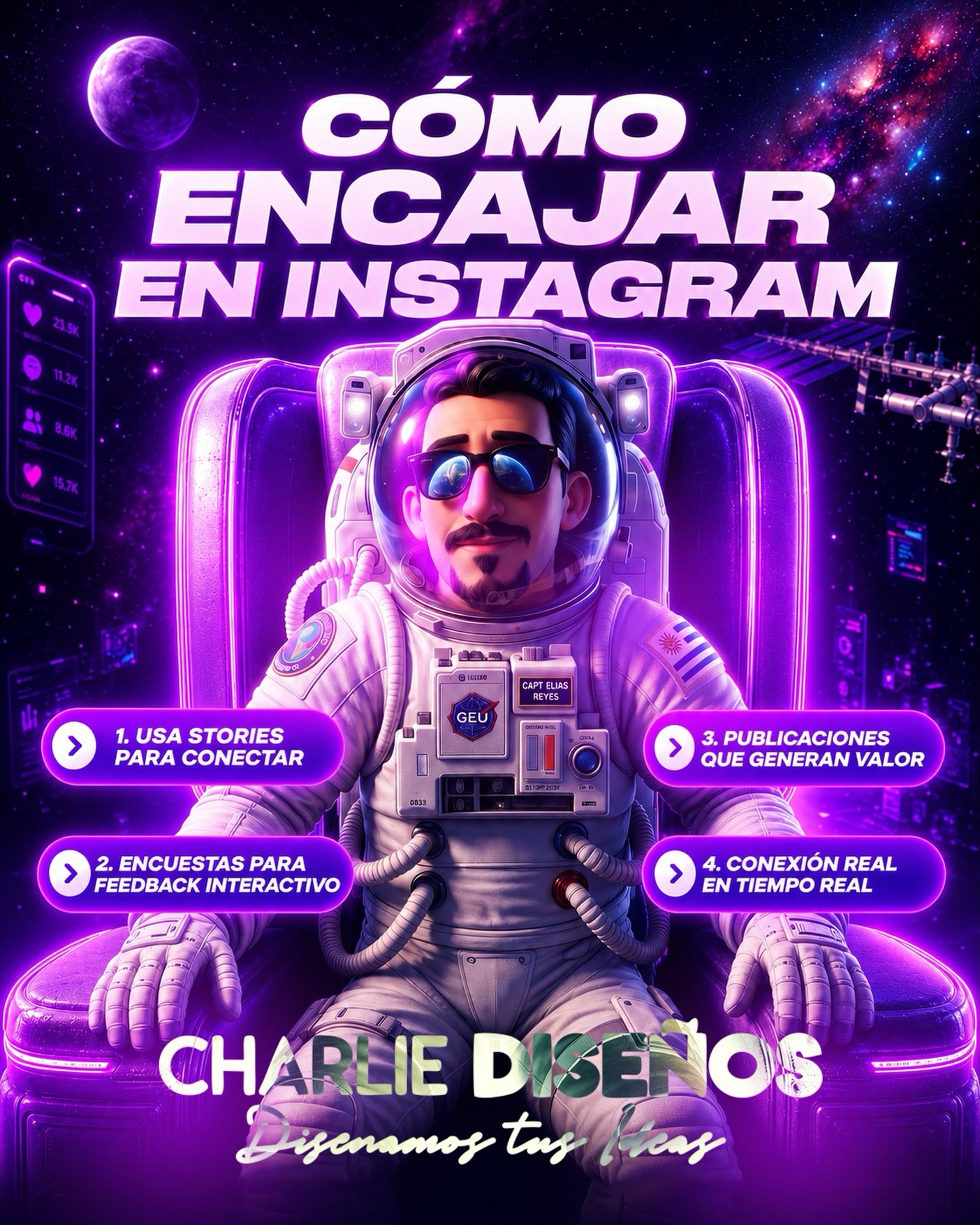 Flyer Cómo encajar en Instagram